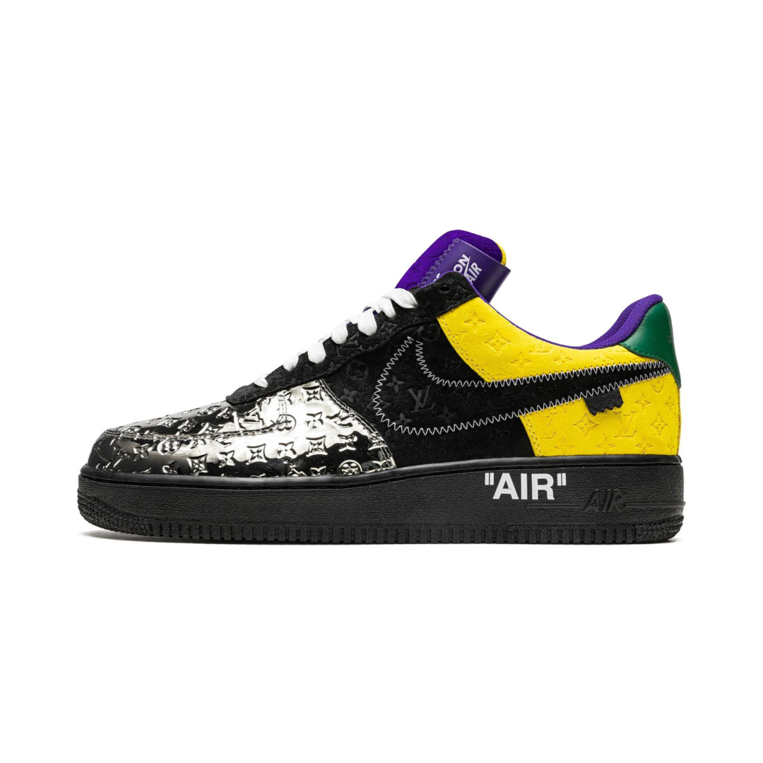 Louis Vuitton Nike Air Force 1 Low By Virgil Abloh Black Metallic Silver