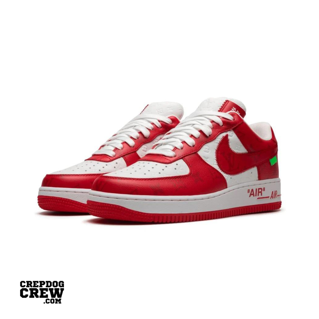 Louis Vuitton Nike Air Force 1 Low By Virgil Abloh White Red